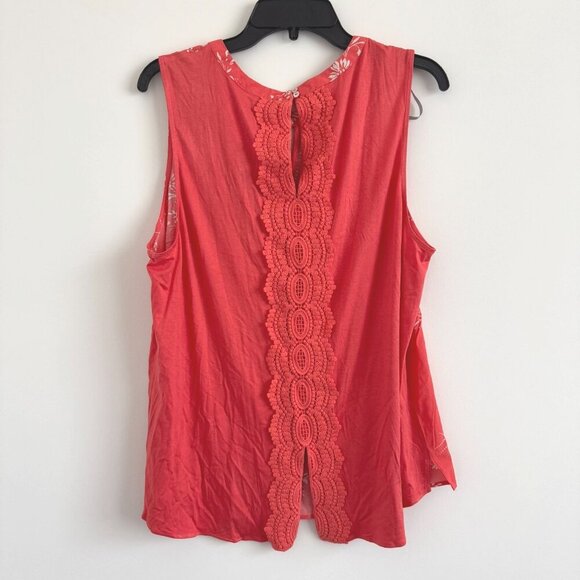 Daniel Rainn Women With Crochet Detail Sleeveless Floral Top Size XL - Picture 2 of 9